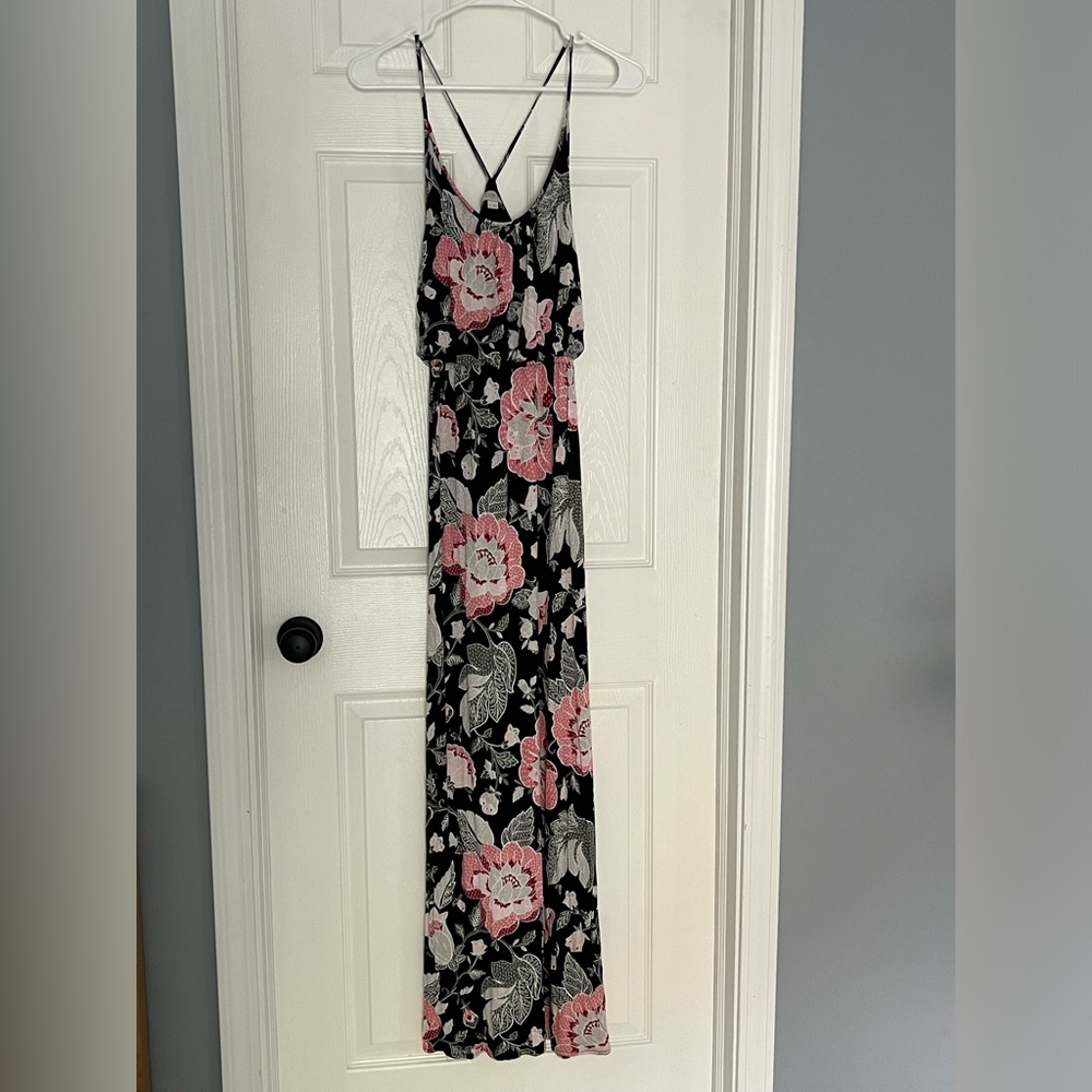 Loft outlet Maxi dress XS black floral